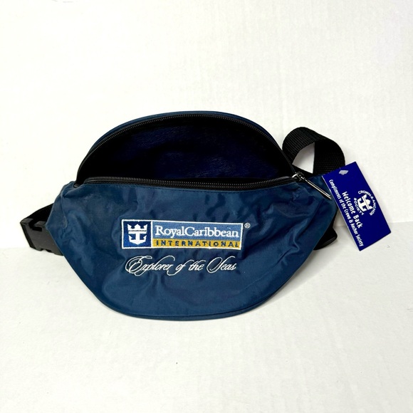 NWT 2000 Royal Caribbean Explorer of the Seas navy blue adjustable fanny pack - Picture 3 of 5